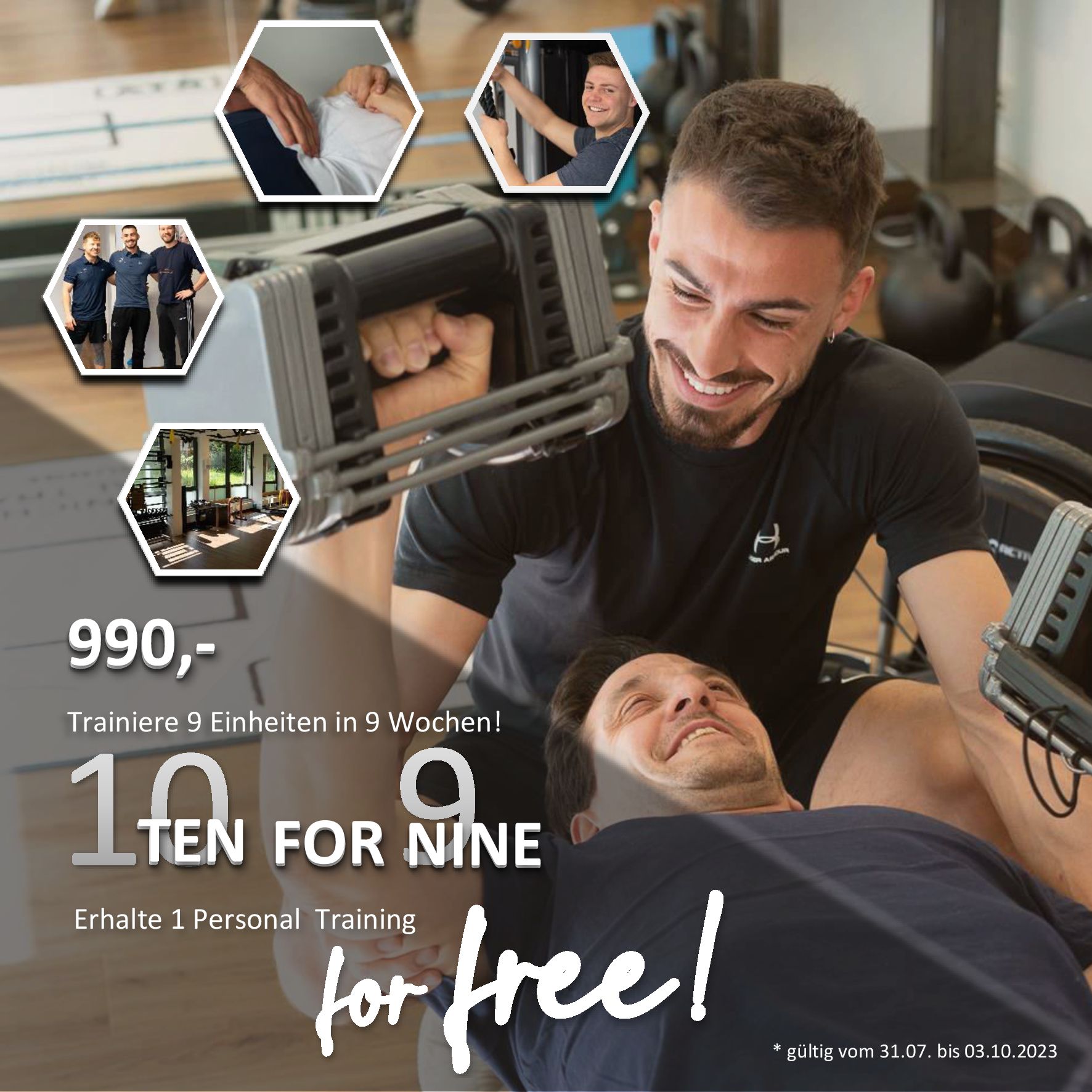 Trainiere 9 Einheiten in 9 Wochen und bekomme ein Personal Training for Free!